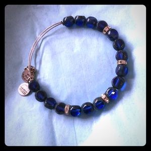 Alex and Ani Sapphire Blue Silver Beaded Bracelet